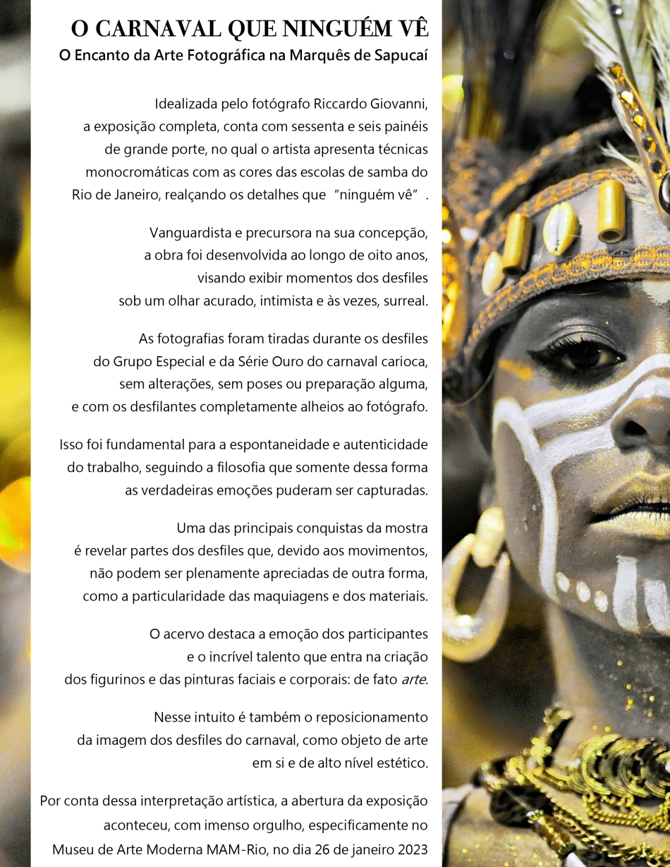 "O CARNAVAL QUE NINGUÉM VÊ”  Riccardo Giovanni